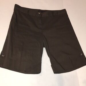 Theory Linen Blend Bermuda Shorts | Chocolate Brown | Size 8